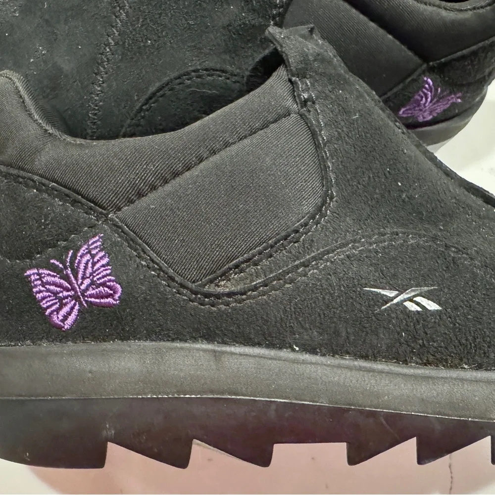 Reebok Needles Black Suede Sneakers Unisex Women’s Size 9.5 Men’s Size 8 NWOT - Picture 10 of 14